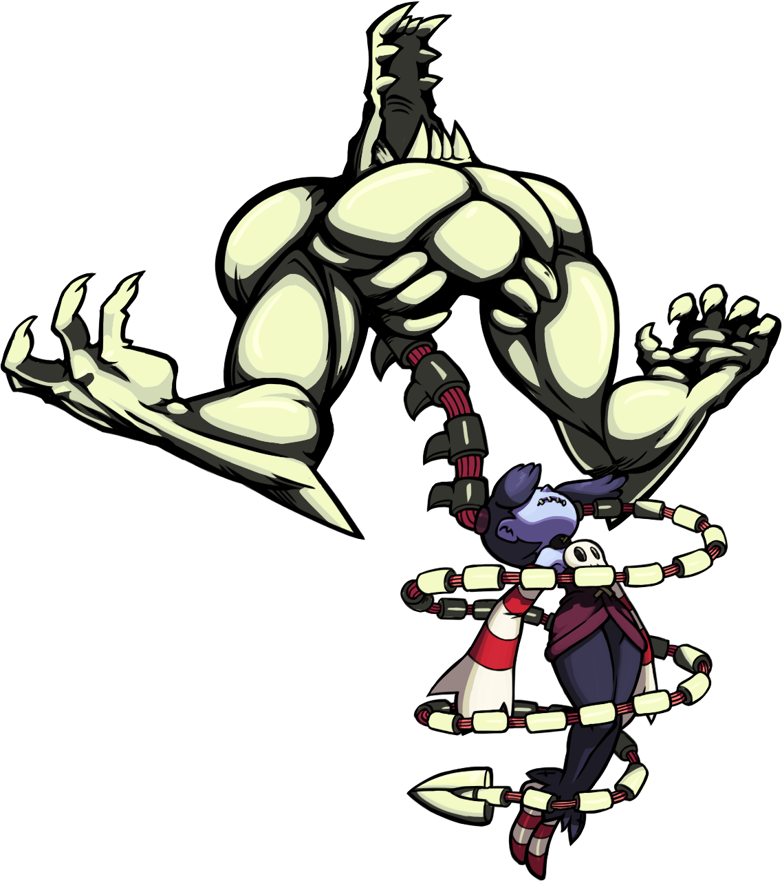 Inferno Of Lev - Skullgirls Squigly And Leviathan (1137x1280), Png Download