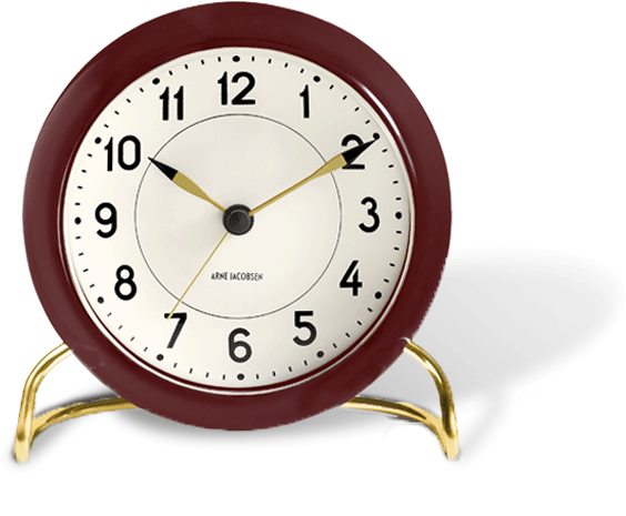 Rosendahl Aj Station Table Clock Burgundy/white W. (700x700), Png Download
