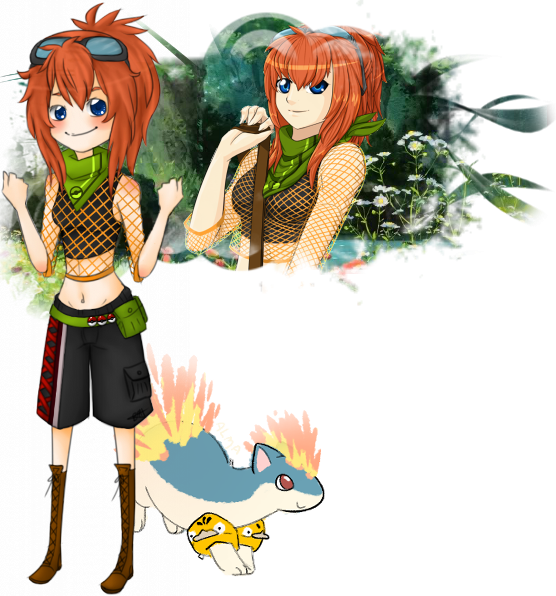 Shion The F Quilava, Sirocco The M Flygon - Cartoon (556x596), Png Download