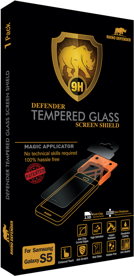 Hd Clear Tempered Glass With Applicator For Samsung (450x900), Png Download