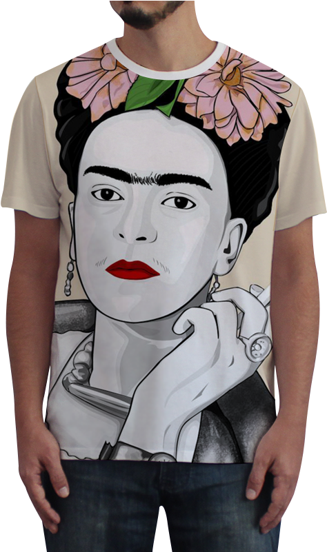 Camiseta Fullprint Frida Kahlo De Daniella Merly Caldasna - T-shirt (800x800), Png Download