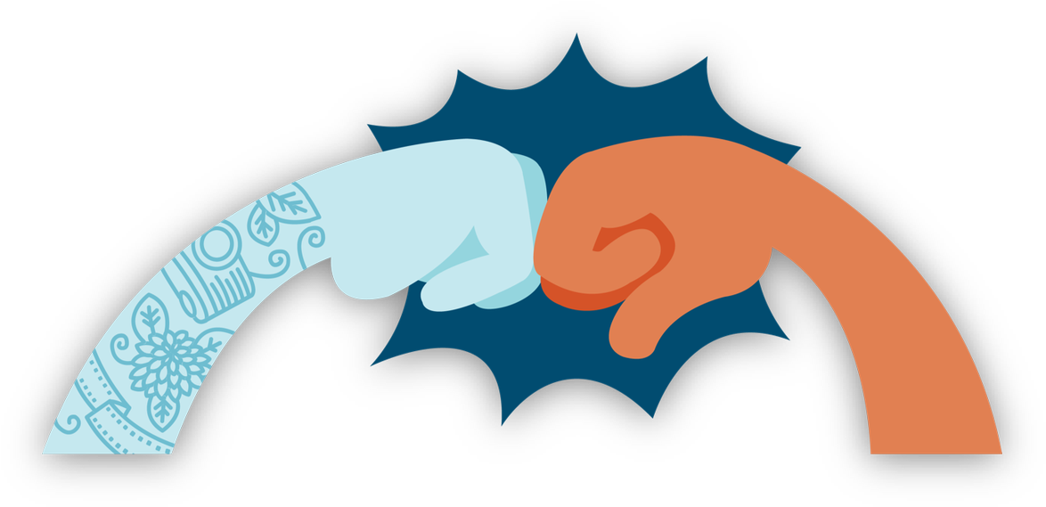 Illustrated Of Epic Fist Bump Between Two Arms With - Illustration (1200x598), Png Download