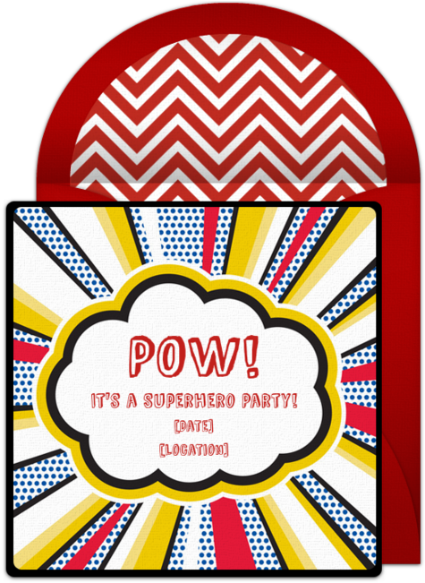 Superhero Blast Online Invitation From Punchbowl - Pop Art (650x650), Png Download