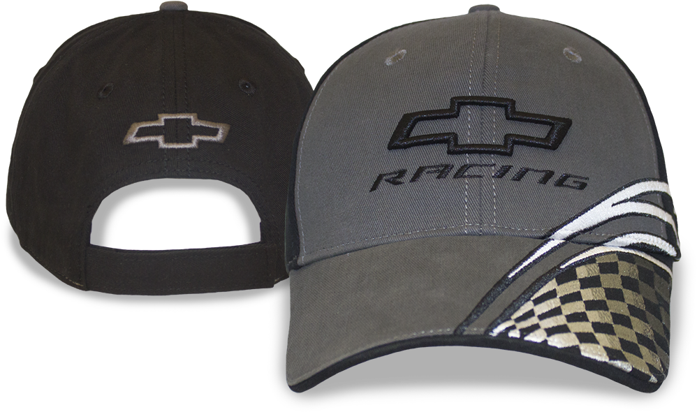 Download Grey/black Chevrolet Racing Hat W/checkered Flag - Baseball ...