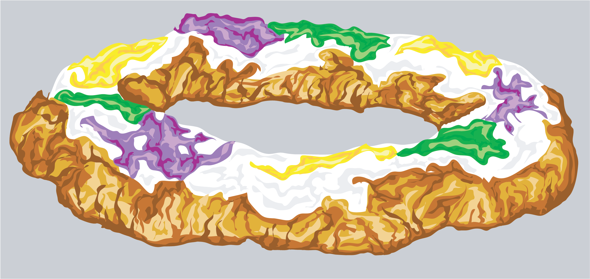 Mardi Gras King Cake - King Cake (2550x3300), Png Download