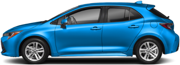 2019 Toyota Corolla Hatchback Se Manual Side View Blue - 2019 Toyota Corolla Hatchback Cvt (640x480), Png Download