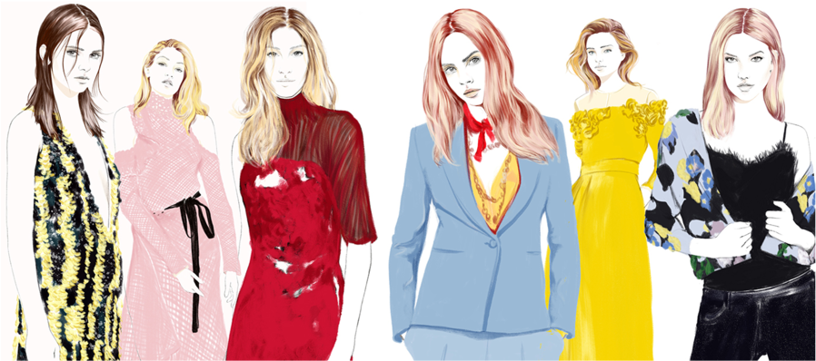 Models Runway Illustration Madame Spiroshalaris - Model (1000x458), Png Download