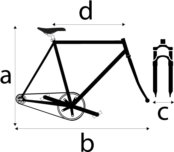 Internal Dimensions - Bicycle (607x529), Png Download