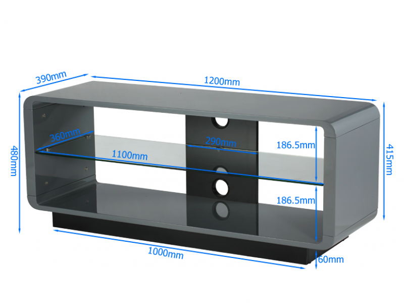 Alphason Luna Adlu1200-gry High Gloss Grey Tv Stand (800x800), Png Download