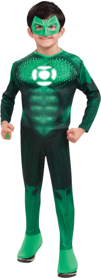 Child Deluxe Light-up Green Lantern Super Hero Costume - Disfraz De Linterna Verde (600x951), Png Download