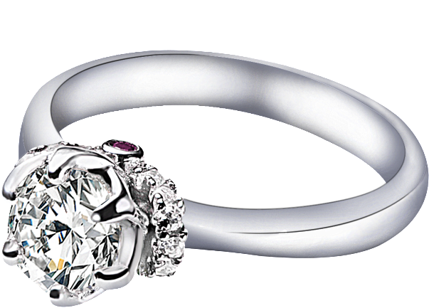 High End Ring Element - 2 Ctw Vvs1 Diamond 18k White Gold Over Engagement Wedding (1024x1024), Png Download