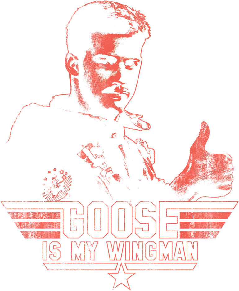 Top Gun Wingman Goose Men's Long Sleeve T-shirt - Illustration (792x990), Png Download