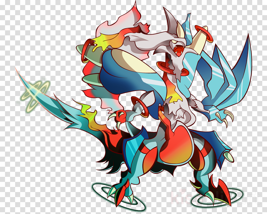 Download Mega White Kyurem Clipart Pokemon Black & (900x720), Png Download