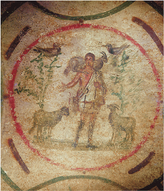 Skip To The End Of The Images Gallery - Catacomb Good Shepherd Fresco (700x700), Png Download