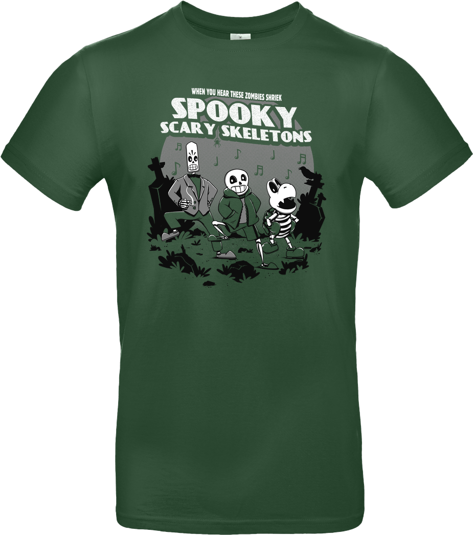 Ilustrata Spooky Scary Skeletons T-shirt B&c Exact (1044x1044), Png Download