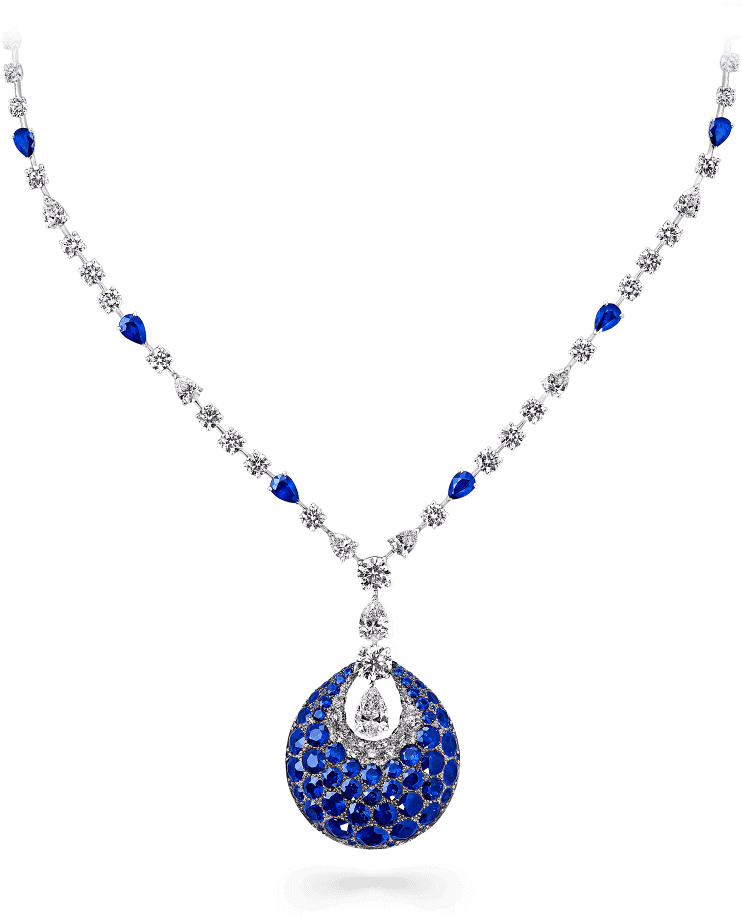 A Graff Bombe Classic Necklace Featuring A Tear Drop - Short Mangalsutra Designs Latest (1000x1000), Png Download