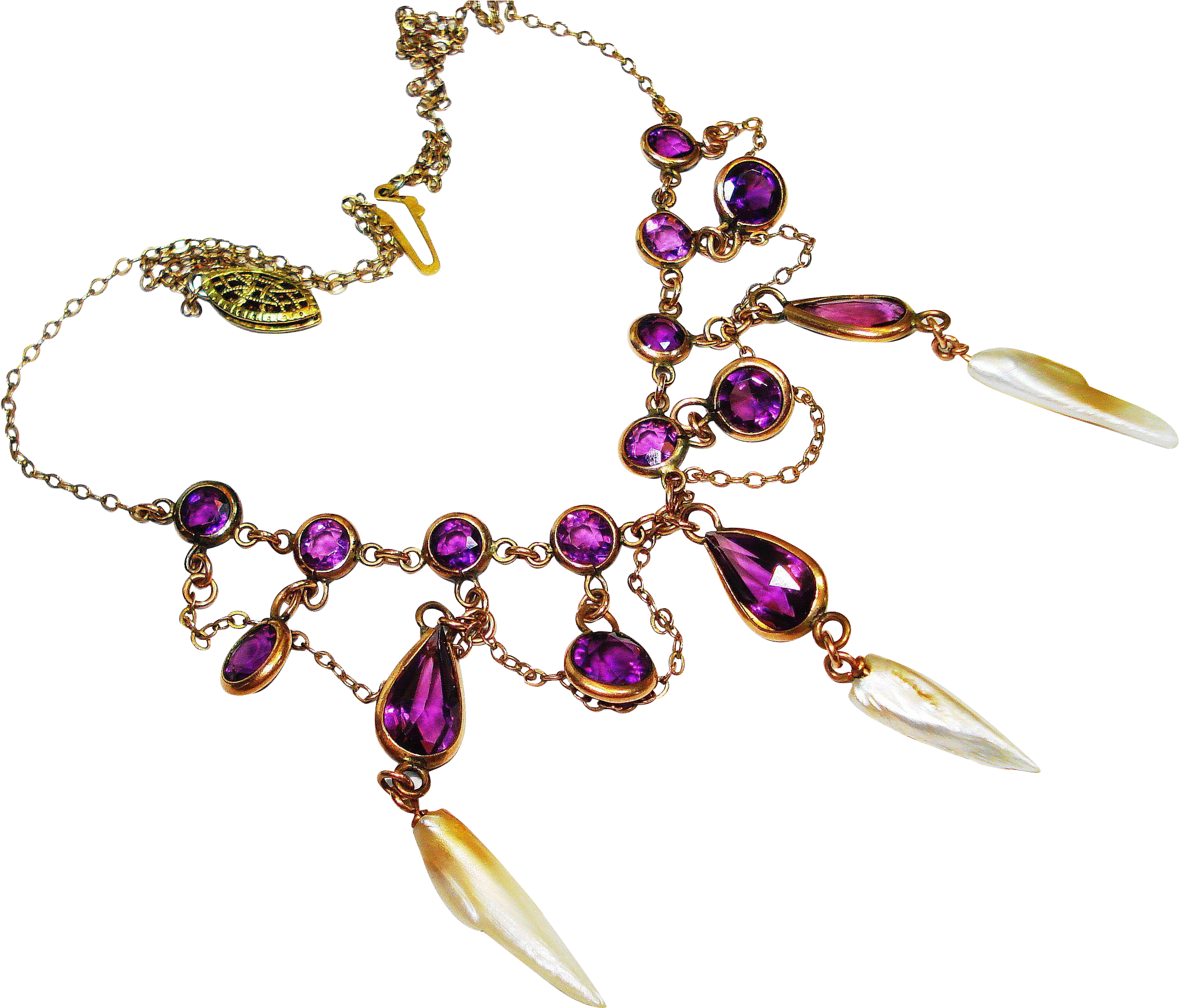 Huge Mississippi River Pearl Victorian Swag Necklace - Necklace (1981x1981), Png Download