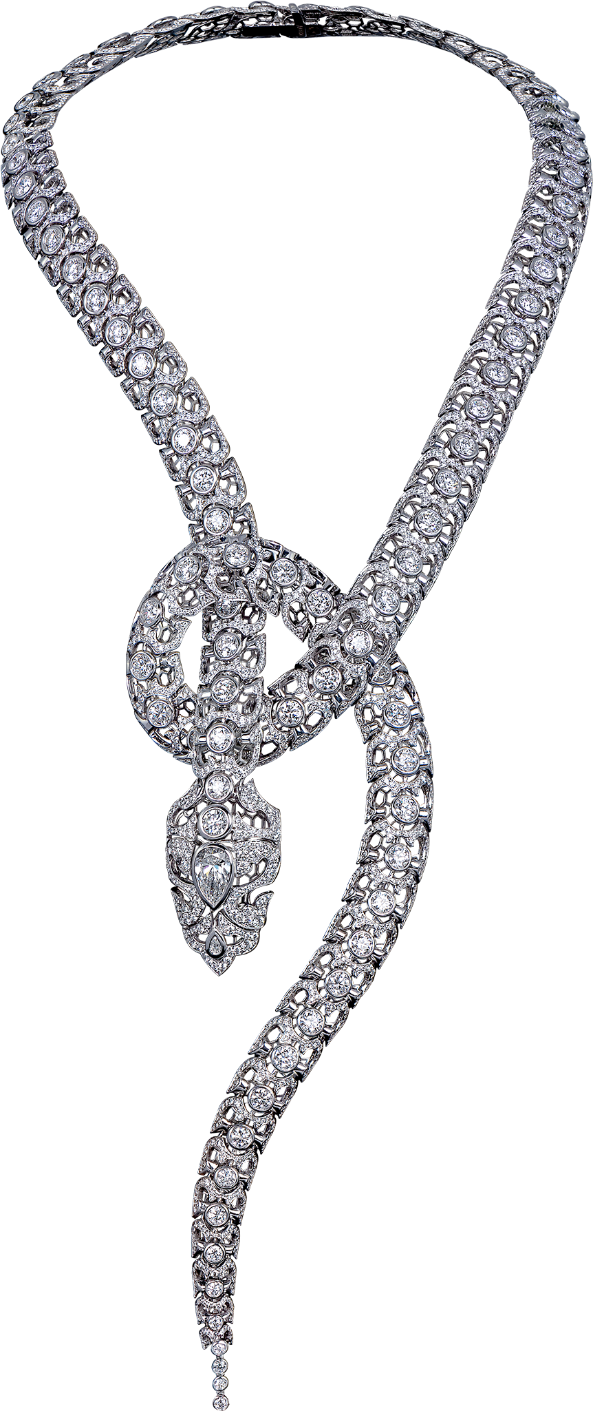 Orlov Serpentes Necklace Set With Diamonds - Diamond (1024x2048), Png Download