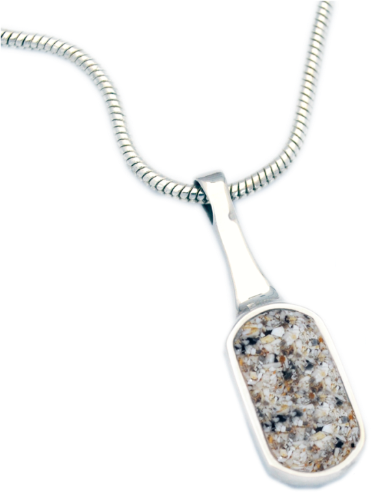 Custom Crafted Small Oblong Pendant Sterling Silver - Pendant (663x768), Png Download