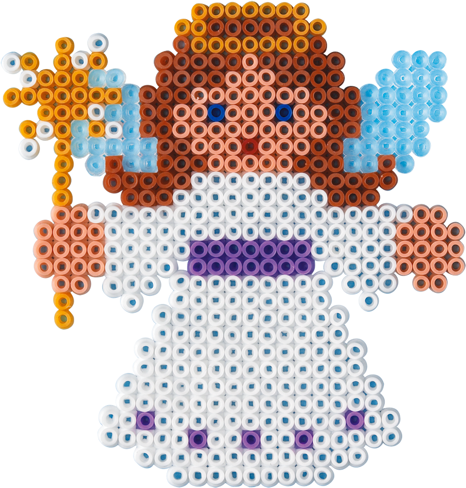 Christmas Angel Hama Perler Beads - Angelito Hama Beads (945x1002), Png Download