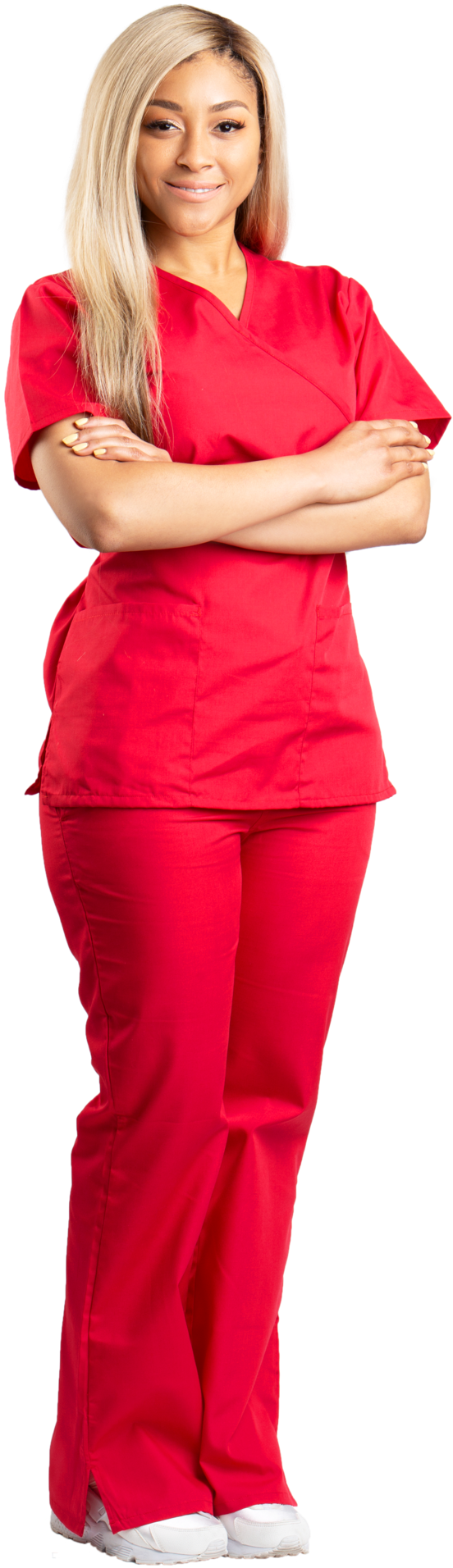 Ruby Mock Neck Scrub Set - Fashion (1365x2047), Png Download