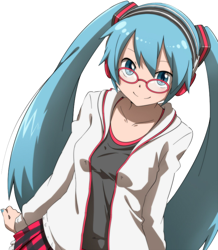 Miku With Red Glasses - Hatsune Miku Cool Render (966x810), Png Download