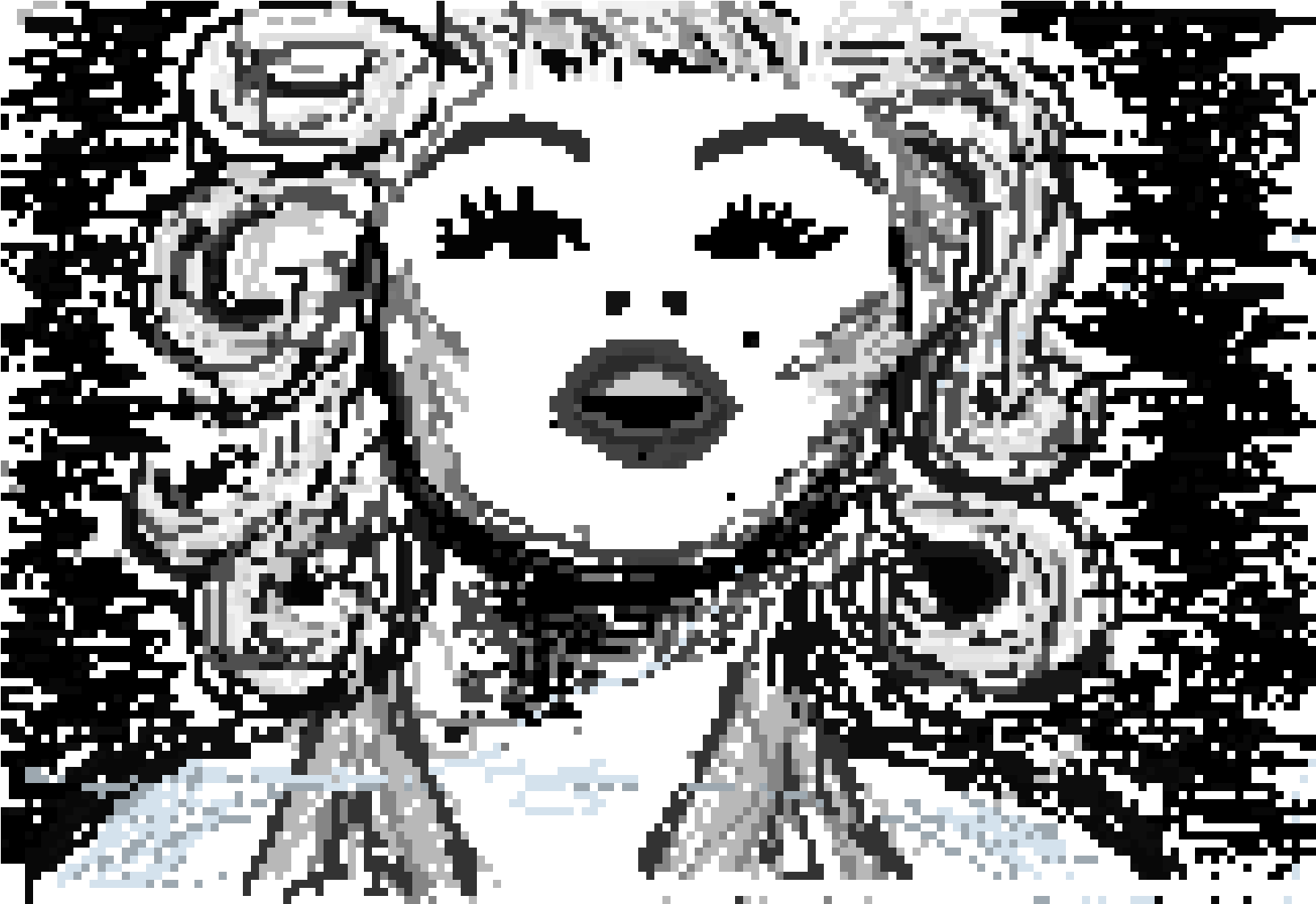 Pixel Celebrity Art - Line Art (1640x1140), Png Download