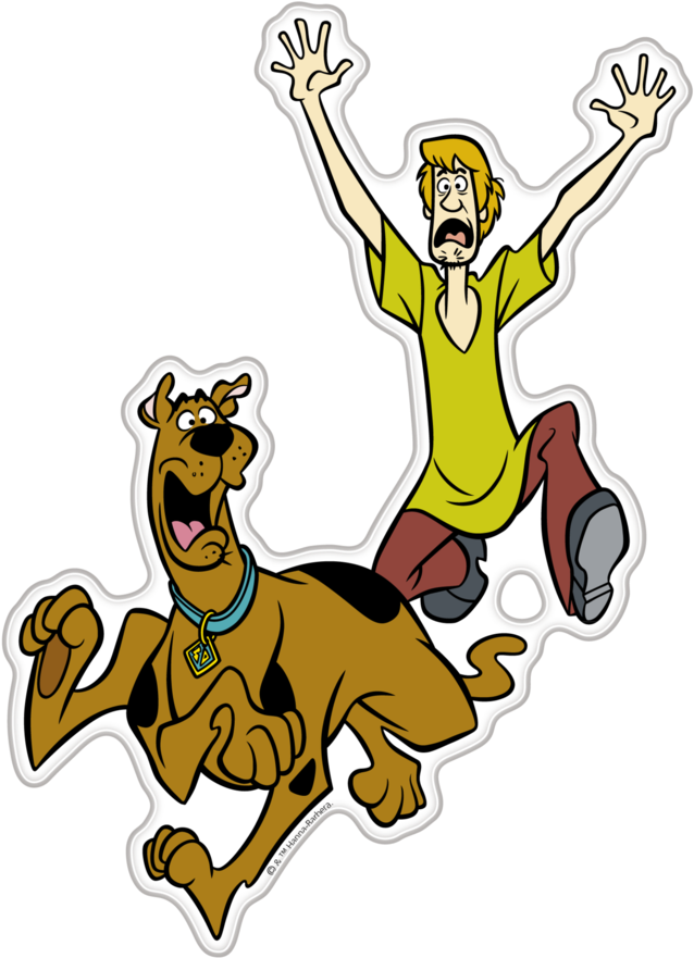 Running Scooby-doo Shaggy Auto Decal, Domed Character - Cartoon Png Scooby Doo (800x945), Png Download