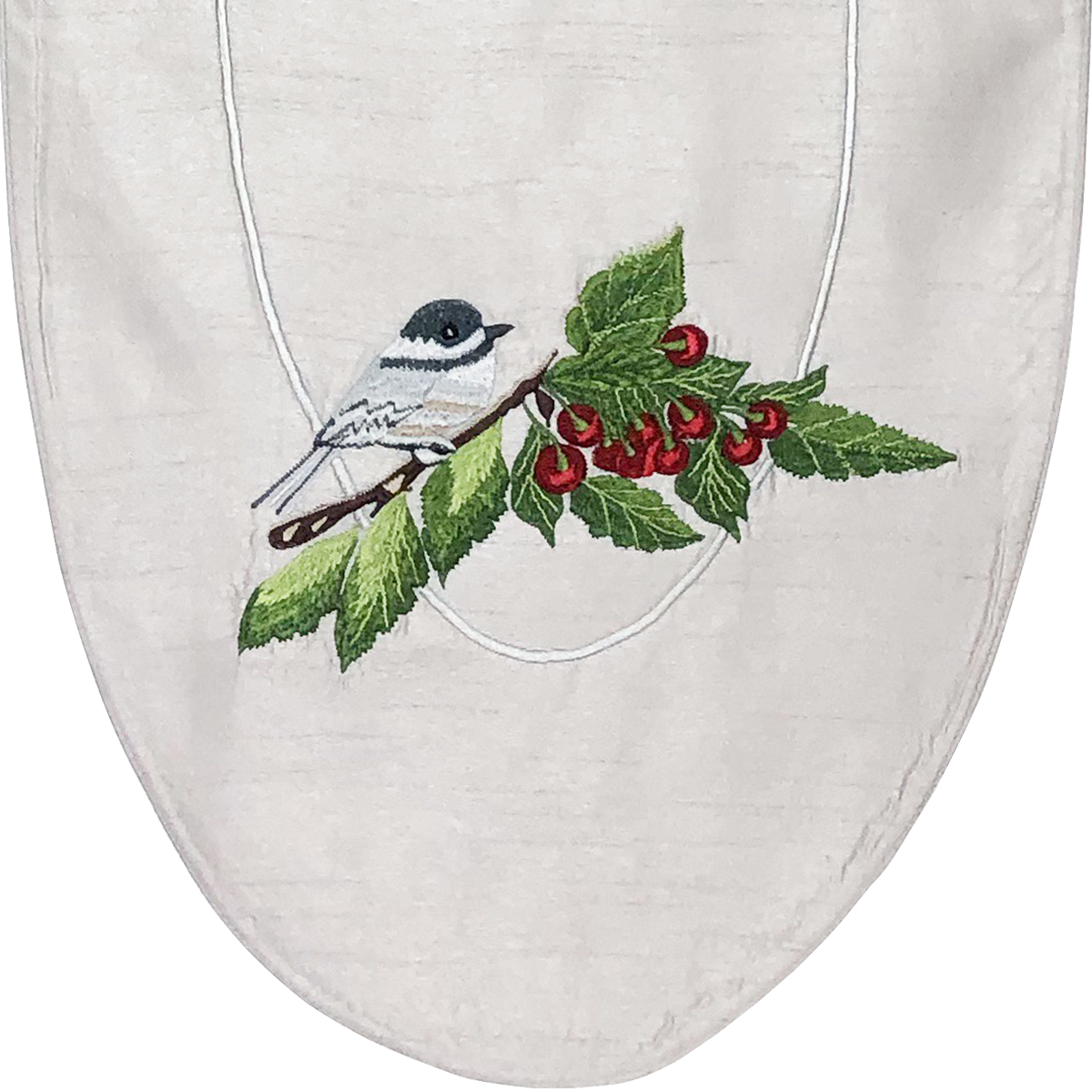 Cherries And Chickadee Runner - Cross-stitch (1200x1200), Png Download