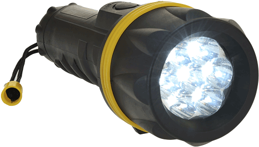 Portwest 7 Led Rubber Torch - Portwest Pa60 7 Led Rubber Torch, Yellow (558x558), Png Download