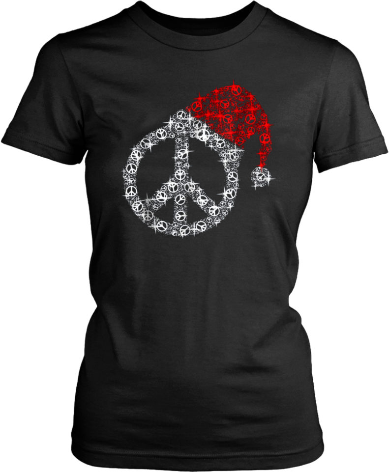 Peace Sign Hippie Christmas T-shirt - Idgaf For President (ladies) - Ladies Classic Tee / (960x960), Png Download