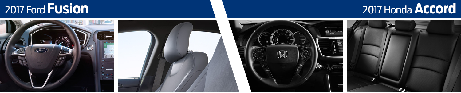 Compare 2017 Ford Fusion Interior Vs Honda Accord - Honda Fit (1500x305), Png Download