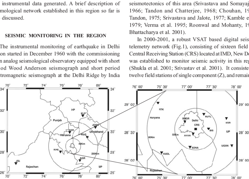 Vsat Based Seismic Telemetry Network In Delhi And Adjoining - Diagram (850x612), Png Download