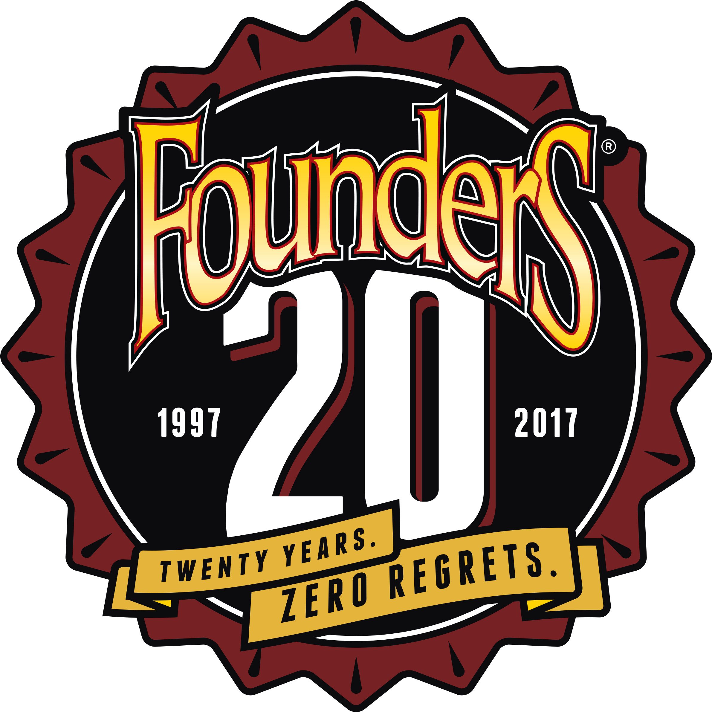Founders 20thlogo Color V=1524488394 - Founders Brewing Co (2500x2500), Png Download