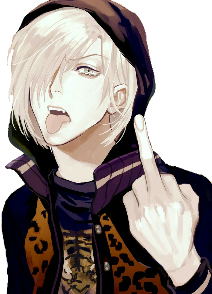 Yurio Plisetsky [yuri On Ice] By Xxsarcastic - Middle Finger Anime Boy (736x1017), Png Download