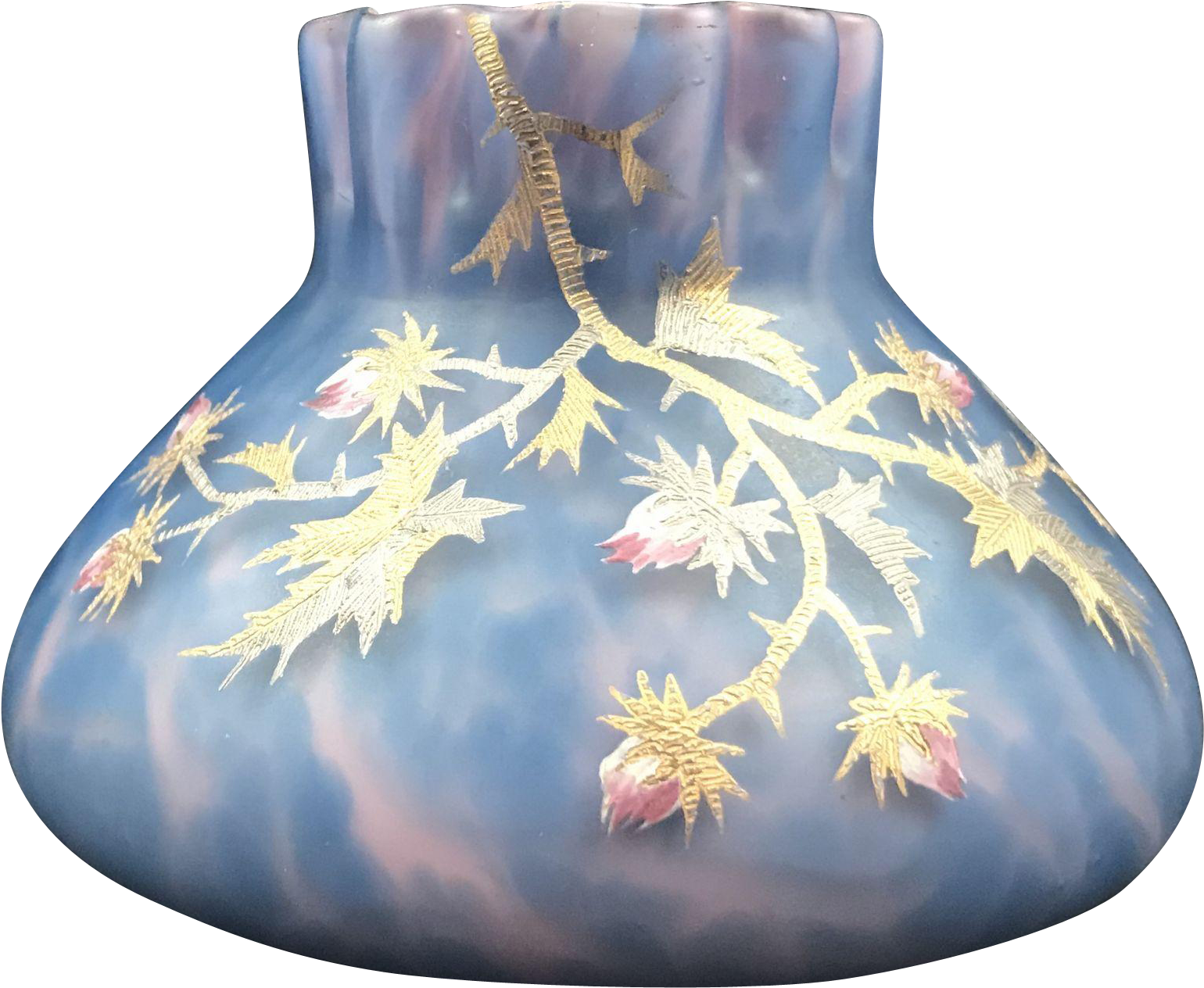 Harrach Marbled Enameled Bohemian Art Glass Vase, Ca - Cushion (1539x1539), Png Download
