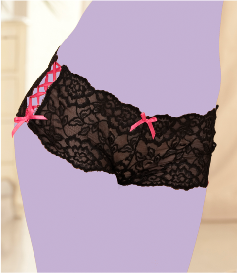 Crotchless Lace Side Tie Panty - Rene Rofe Lingerie Rene Rofe Crotchless Lace Side Tie (600x600), Png Download