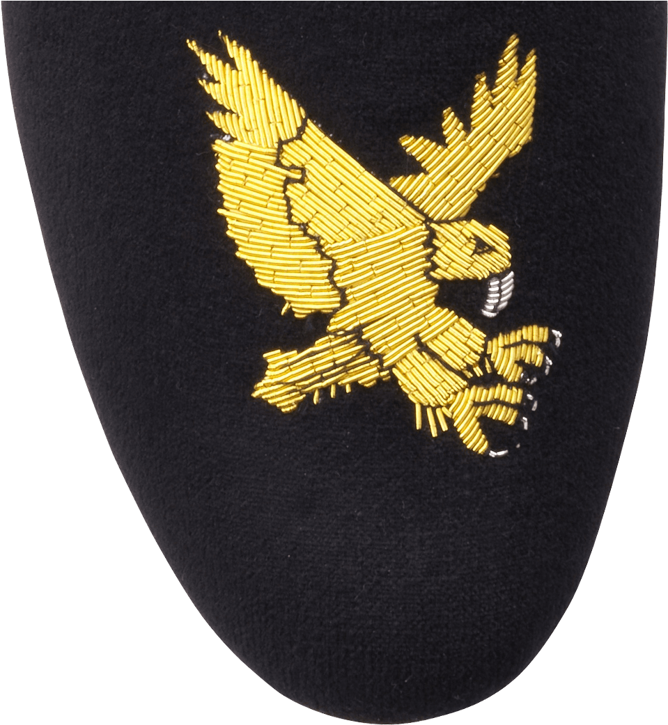 Embroidery Or Gold Work - Velvet Slippers With Eagle (1300x1090), Png Download