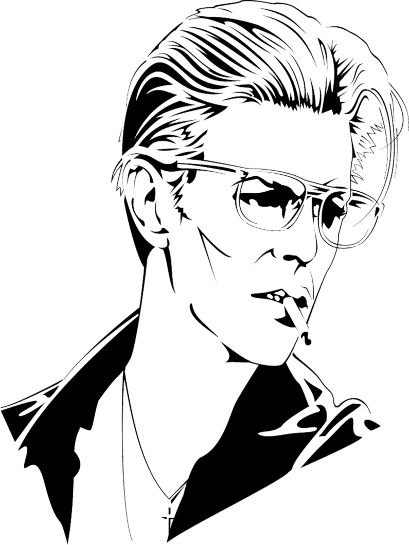 David Bowie Thin White Duke T-shirt - David Bowie Line Drawing (795x1060), Png Download