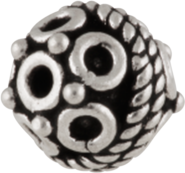 Bead With Circles 925/-, Oxidised - Ring (1000x1000), Png Download
