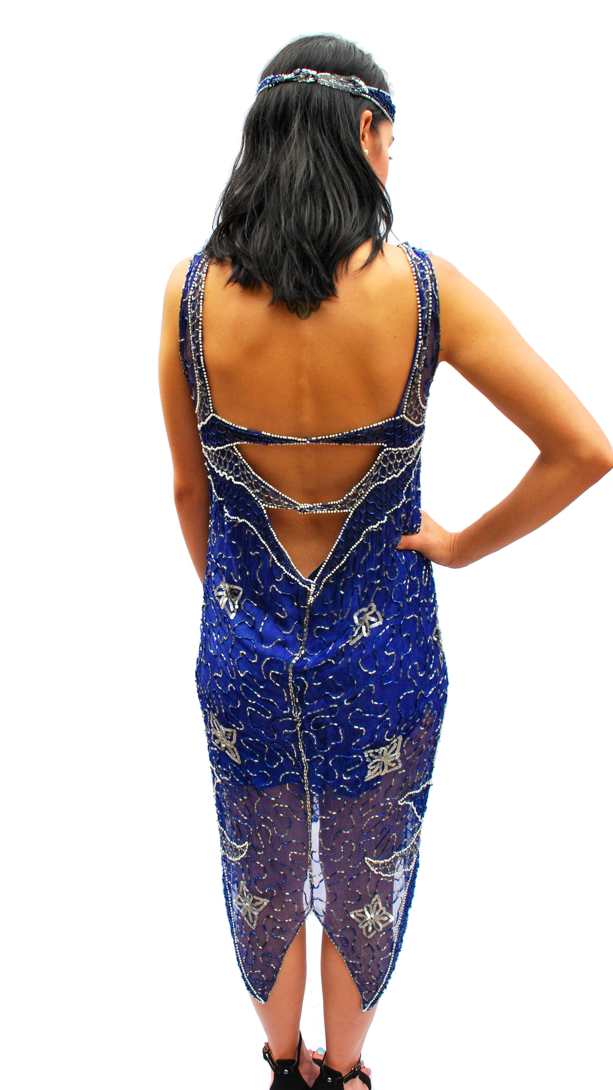 Home / Clothing / Original Vintage Blue Beaded Flapper - Photo Shoot (2125x3872), Png Download