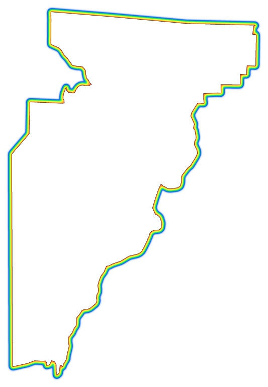A Rainbow Outline Around A Map Of Jefferson - Jpeg (533x768), Png Download