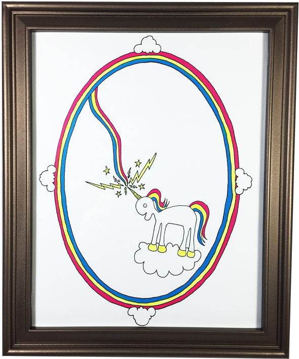 Rainbow Thunder Print - Picture Frame (800x800), Png Download