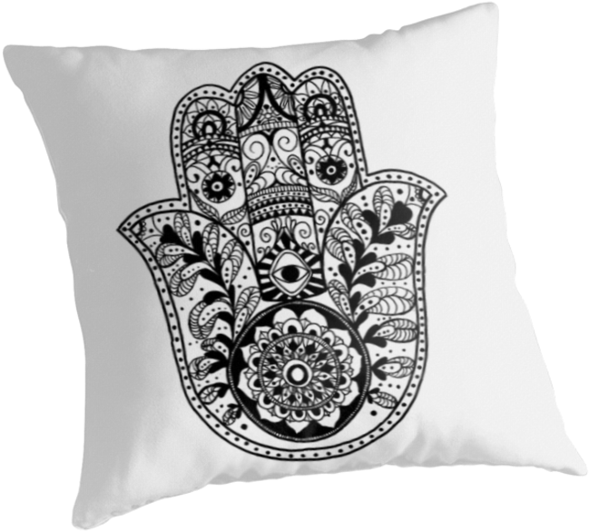 The Hamsa Hand Throw Pillows By Carolyn Huane Redbubble - Hamsa Hand Logo Tote Bag (875x875), Png Download