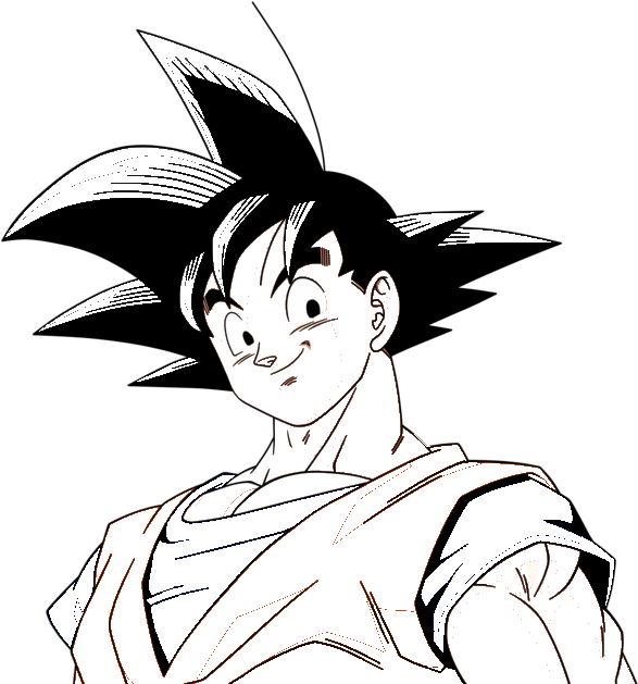 Clip Art Royalty Free Stock Lineart By Mjicarly On - Dragon Ball Coloring Pages Goku (600x631), Png Download