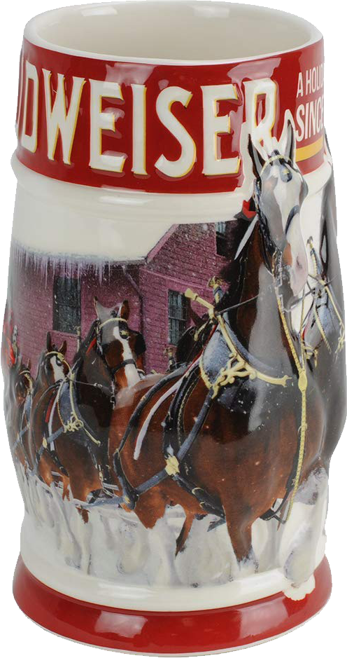 2018 Anheuser Busch Budweiser Holiday Stein - 2018 Budweiser Holiday Stein (496x939), Png Download