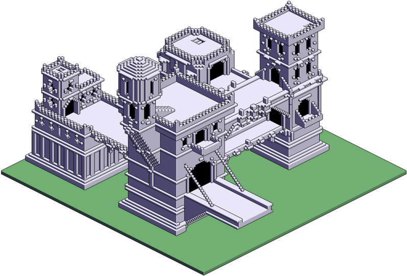 Ok Bonus 2d And Iso Style - Castle (800x737), Png Download