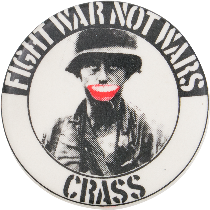 Mu Crass Button Busy Beaver Button Museum - Crass Fight War Not Wars Pin (1000x898), Png Download