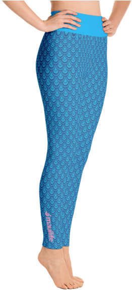Mauilife Mermaid Scales High Waist Leggings (600x600), Png Download