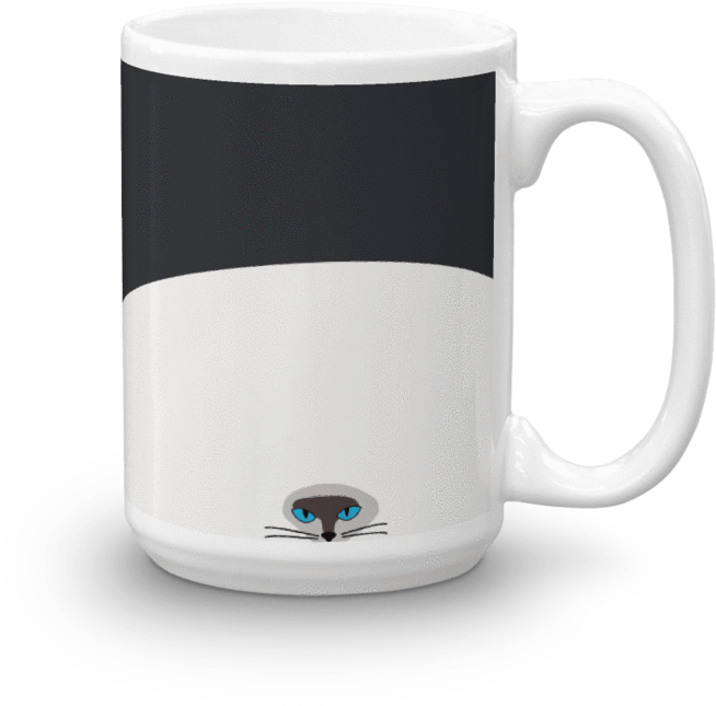 A Glossy Coffee Mug Featuring A Hypnotic Siamese Cat - Mug (800x800), Png Download